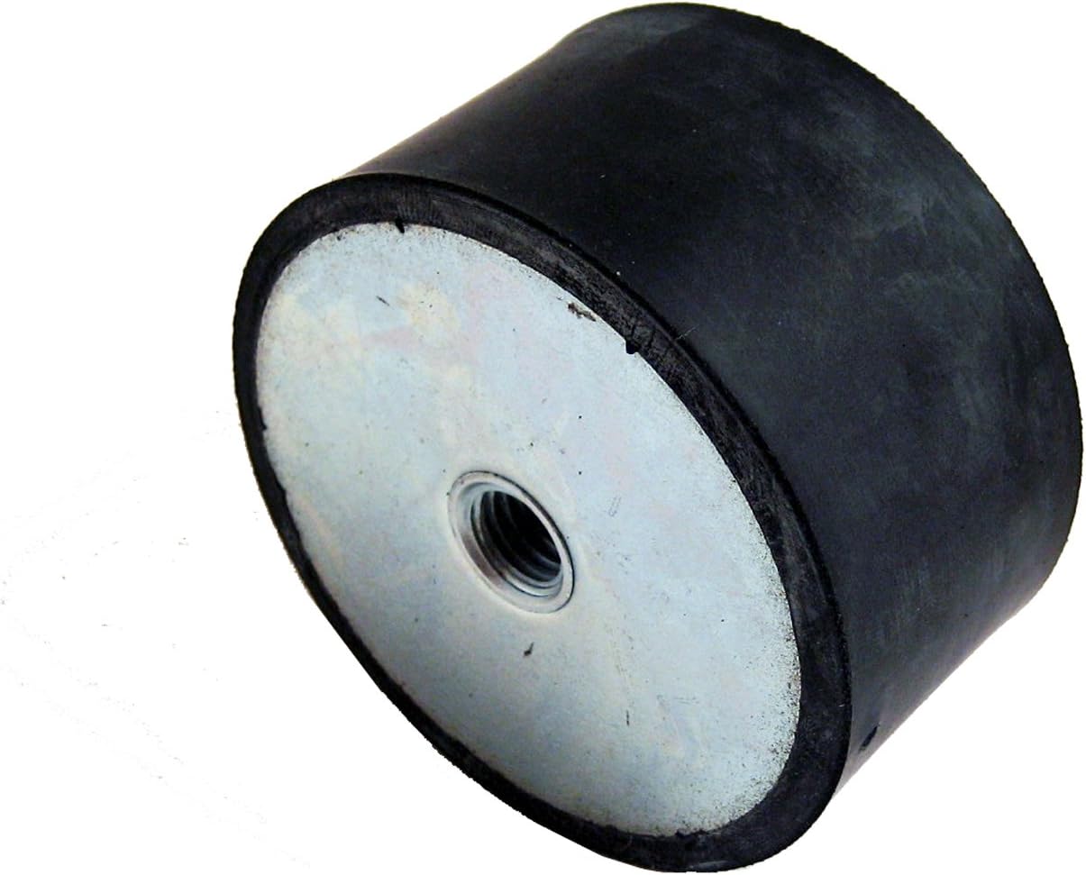 JW Winco351.3-51-41-3/8-55 Series GN 351.3 Rubber Cylindrical Vibration Isolation Mount with 2 Tapped Holes, Inch Size, 2.00" Diameter, 1.63" Height, 3/8-16 Thread