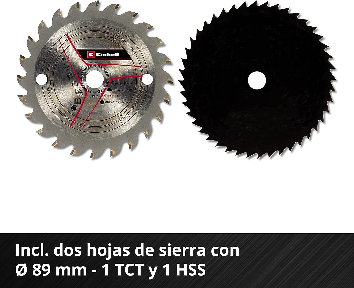 Einhell Minisierra circular manual con batería TE-CS 18/89 Li-Solo Power X-Change (18 V, iones de litio, Ø89 x Ø10 mm hoja, incl. hoja de sierra de metal duro, sin batería ni cargador)