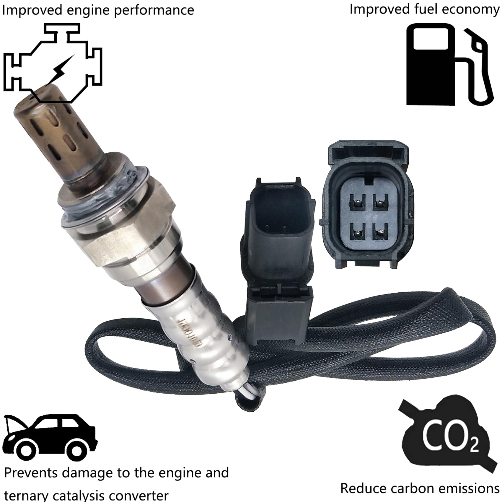 O2 63975 Model Sensor Del Oxigeno Upstream & Downstream O2 Sensor Set For Ford Fusion ...