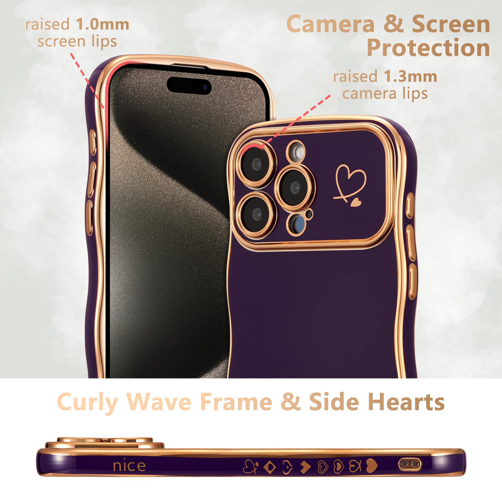 ZTOFERA Custodia compatibile con iPhone 15 Pro, per ragazze e