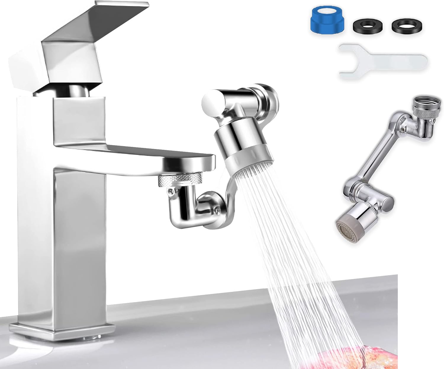 1080° Universal Rotating Faucet Extender Robotic Swivel Arm Kitchen