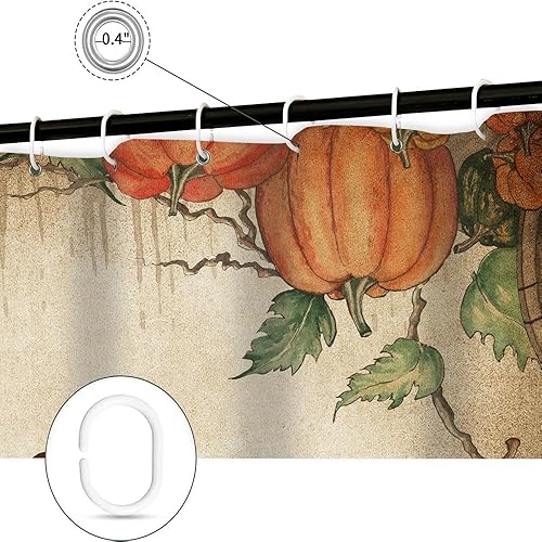 Miniatura 5 de Wathon Cortina de ducha con versículo bíblico, decoración de baño de otoño, cita de las Escrituras cristianas con calabaza de cosecha de otoño,