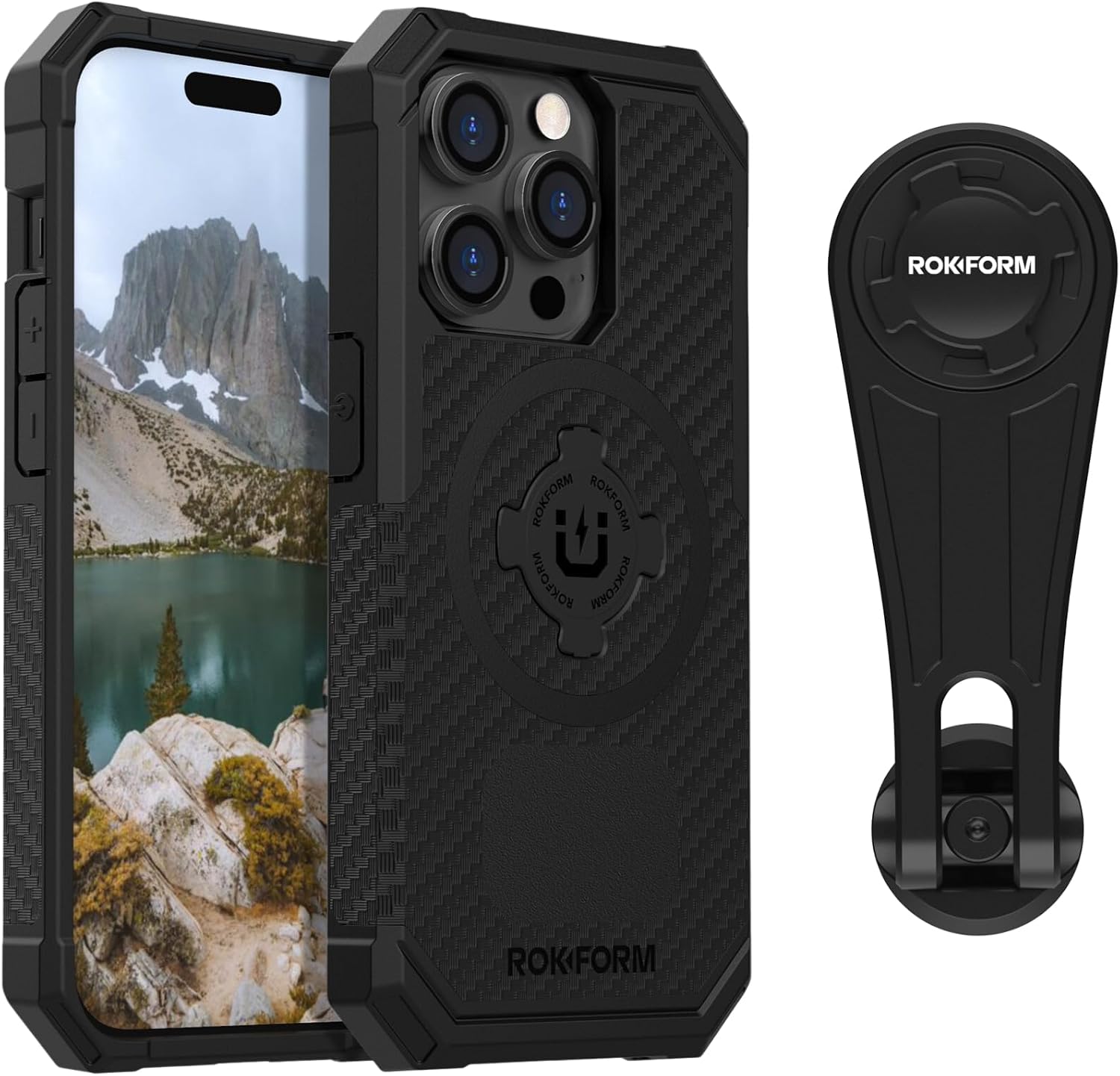 Rokform - iPhone 14 Pro Dual Magnet & MagSafe Compatible Rugged Case + Pro Series Bike Phone Mount