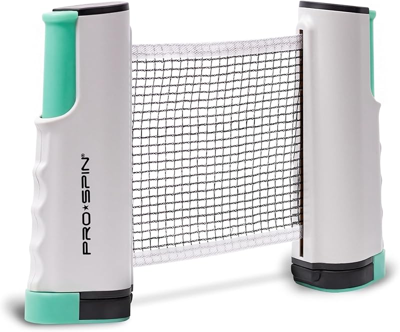Red de ping pong retráctil PRO-SPIN – Red de tenis de mesa de 72" con abrazaderas | Red de ping pong portátil para cualquier mesa | Incluye bolsa de almacenamiento de malla personalizada | Postes de red de tenis de mesa de repuesto