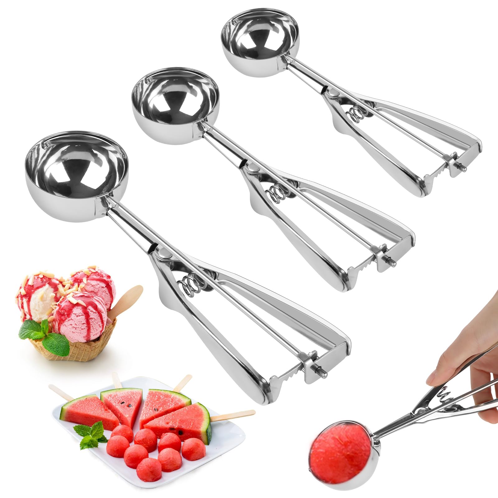 Cuillère à Boules Professionnelle En Acier Inoxydable 304 - Pour Fruits, Glace Et Boulettes De Viande