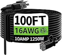 Vista 61 de HUANCHAIN Cable de extensión para exteriores de calibre 14/3 de 25 pies, resistente al agua, con cable eléctrico de 3 clavijas iluminado y flexible