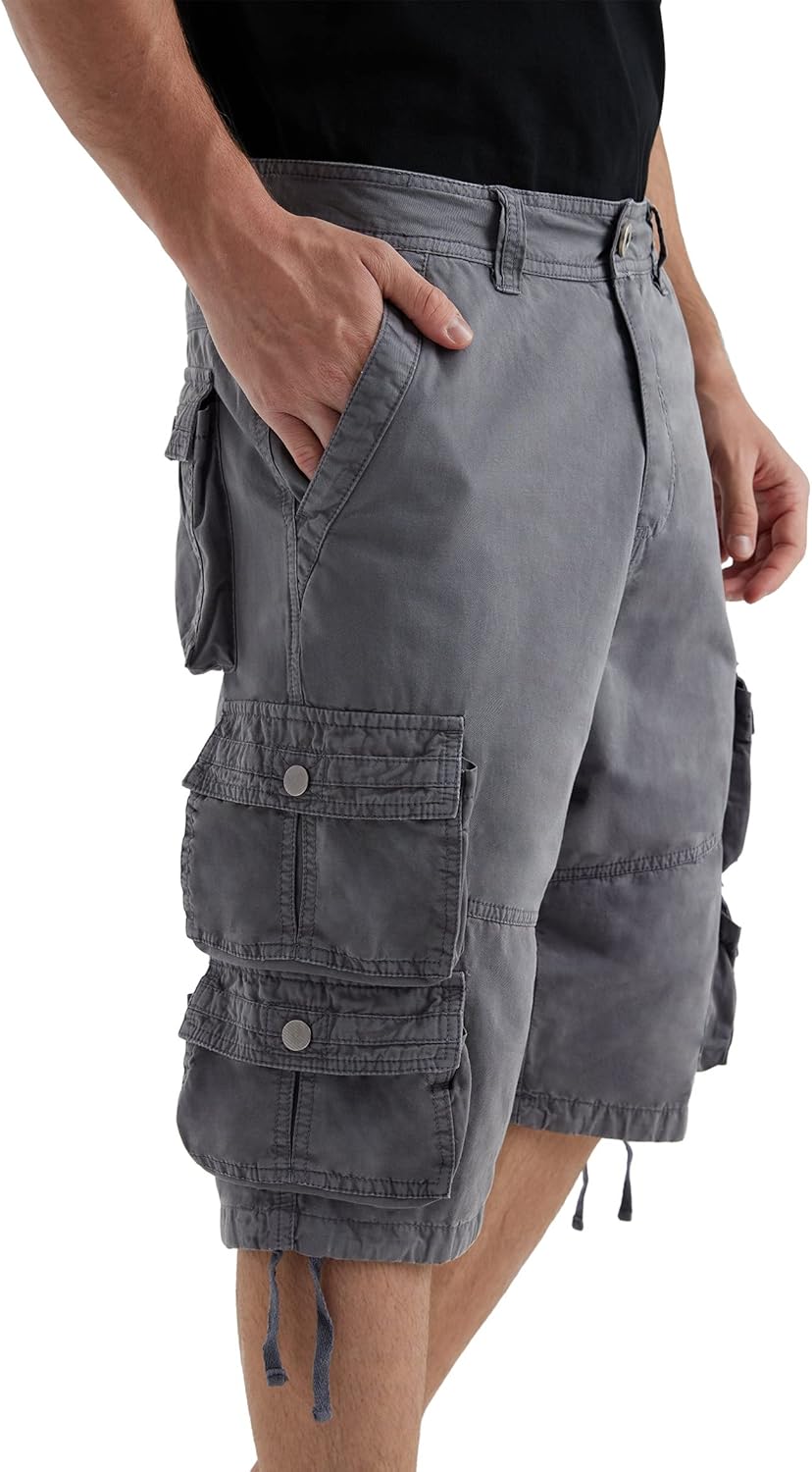 YGREYG Mens Cargo Shorts Long Capri Below The Knee Shorts 3/4 Relaxed Fit Long Shorts with Pockets - Image 2