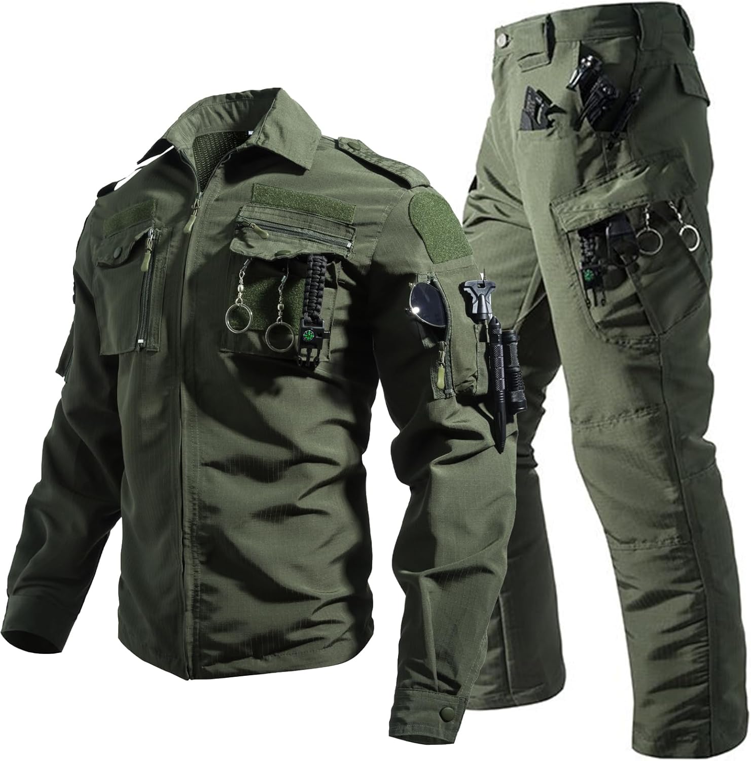 Men's Ripstop Tactical Uniforms Military Suit Waterproof Combat Jacket and Pants for Airsoft Paintball Hunting