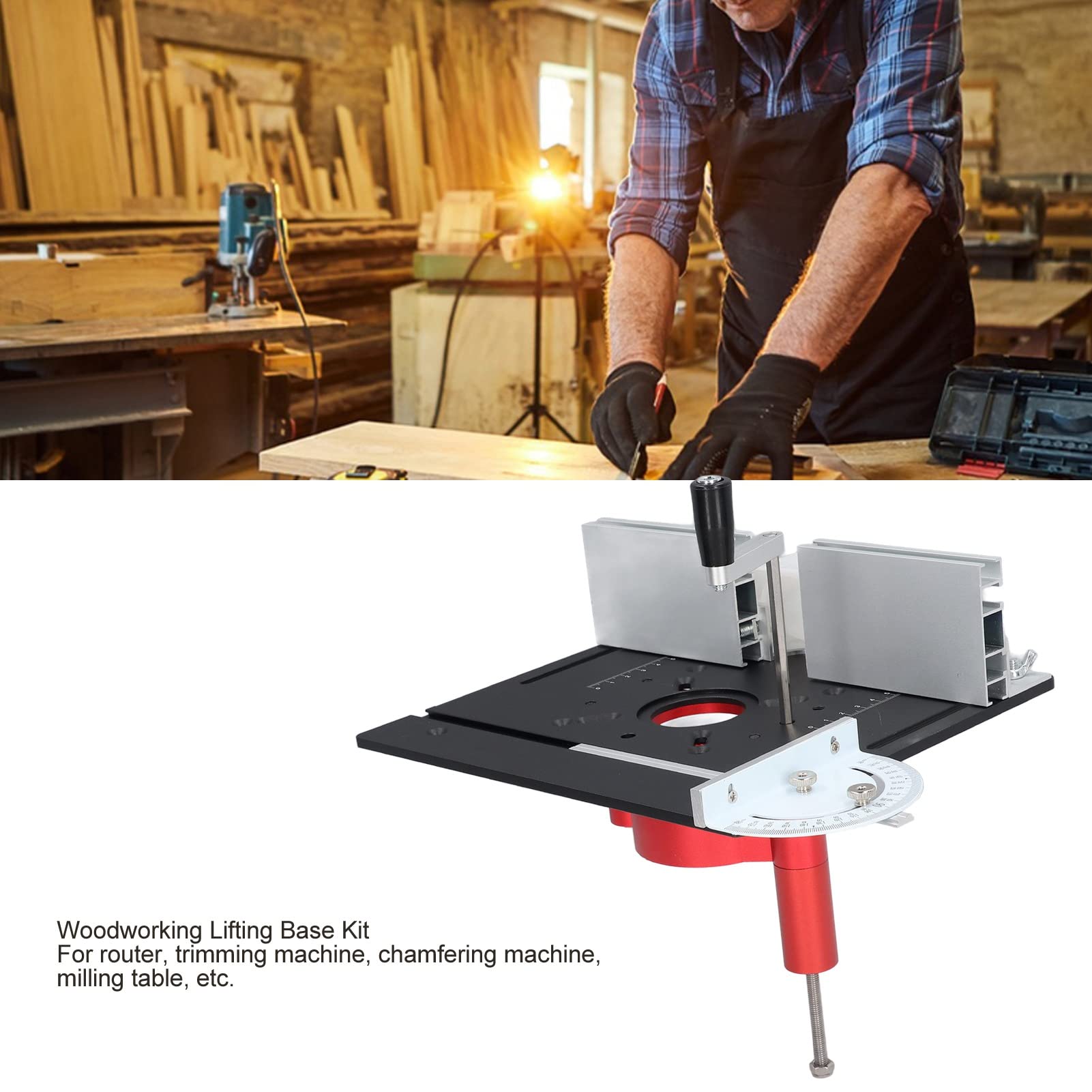 Placa de inserción de Mesa de enrutador de Aluminio, guía y Soporte para máquina de Sierra de Mesa para carpintería (tamaño: 1 Juego C)