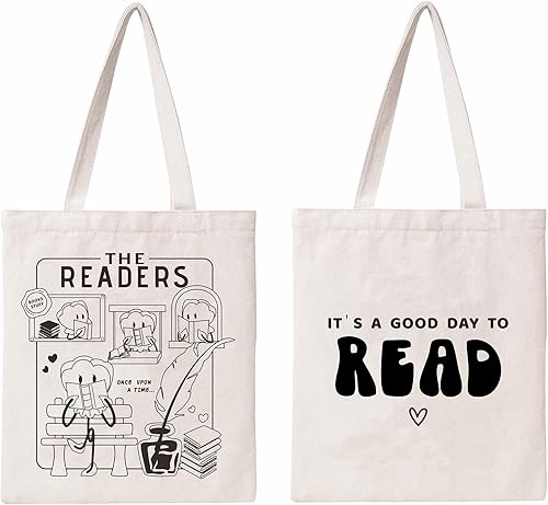 Miniatura 8 de THEYGE Bolsa de lona con bonito patrón, bolsa de lona divertida para mujer, bolsa de lona de algodón de regalo con bolsillo, bolsa de comestibles