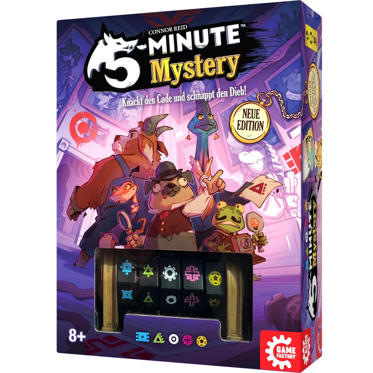 Game Factory 646284 Mistero di 5 minuti, Ricerca cooperativa nel tempo, Gioco da tavolo per bambini da 8 anni in su, Codifica e aziona il ladro, Multicolore, Versione Tedesca