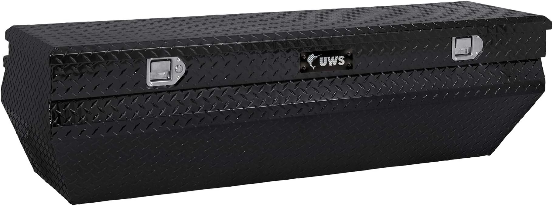UWS EC20322 55-Inch Gloss Black Heavy-Wall Aluminum Wedge Angled Truck Storage Box, RigidCore Lid