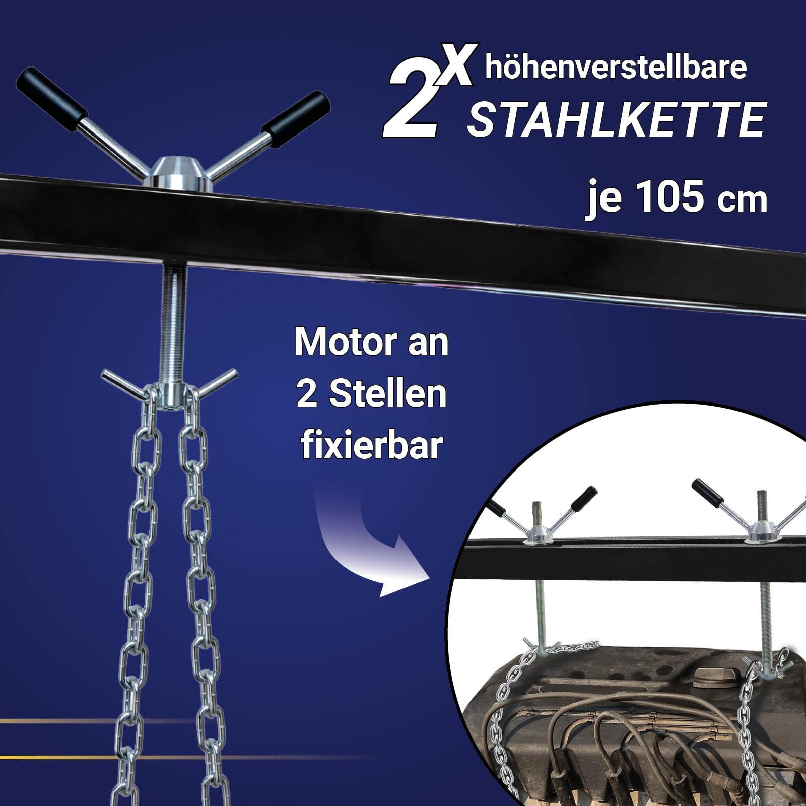 BITUXX Motorbrücke Kotflügeltraverse Motorheber Motorhalter Motor Traverse Motor Brücke Schwarz