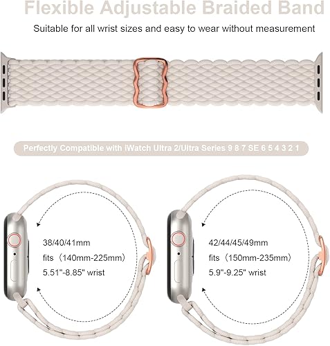 Miniatura 3 de DYKEISS Paquete de 3 correas de nailon Alpine Loop compatibles con Apple Watch de 1929in 1772in 1732in 1654in 1614in 1575in 1496in correa trenzada