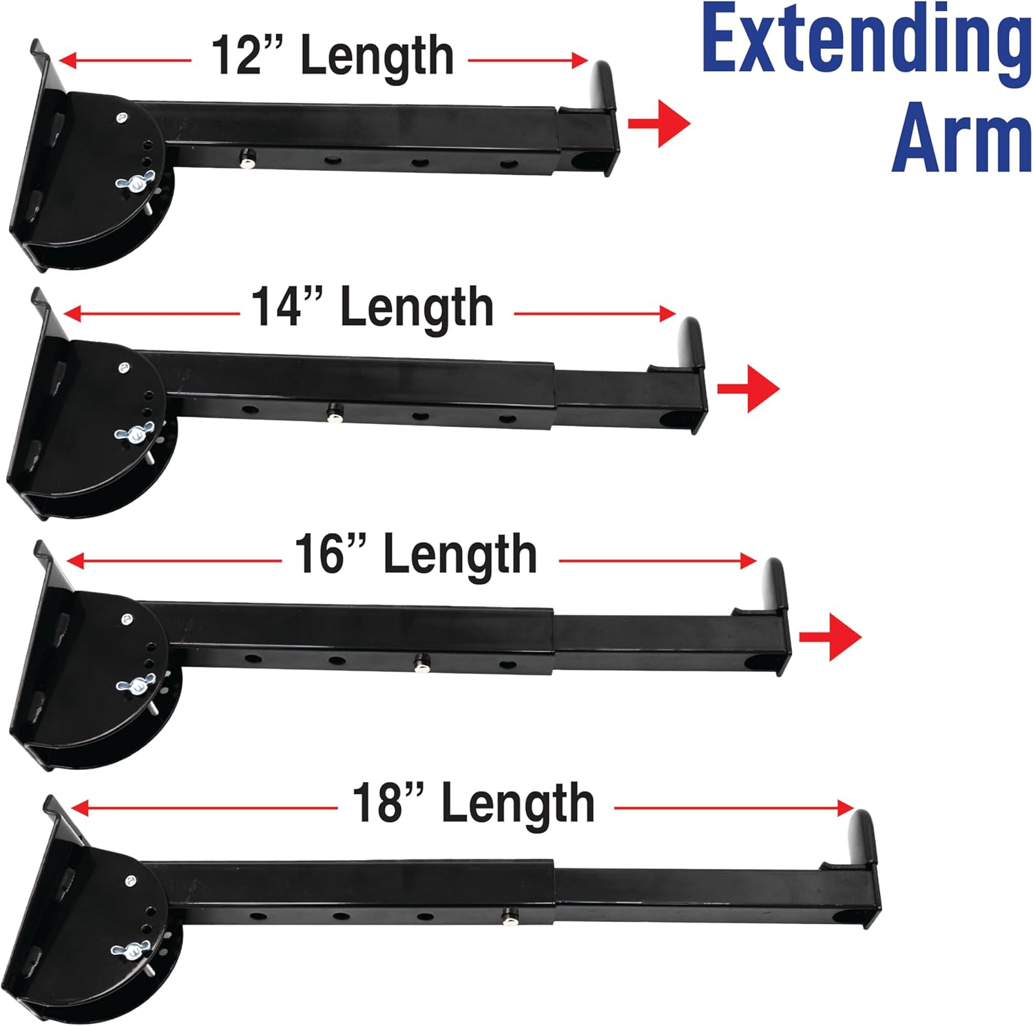 Victory Display Heavy-Duty Steel Keyboard Arms(1-PAIR), fits into Slatwall Panels, Telescoping Arms (12" to 18"), Adjustable slanting from 45° to 65° to 90°, for Keyboards and Music Production Equipment