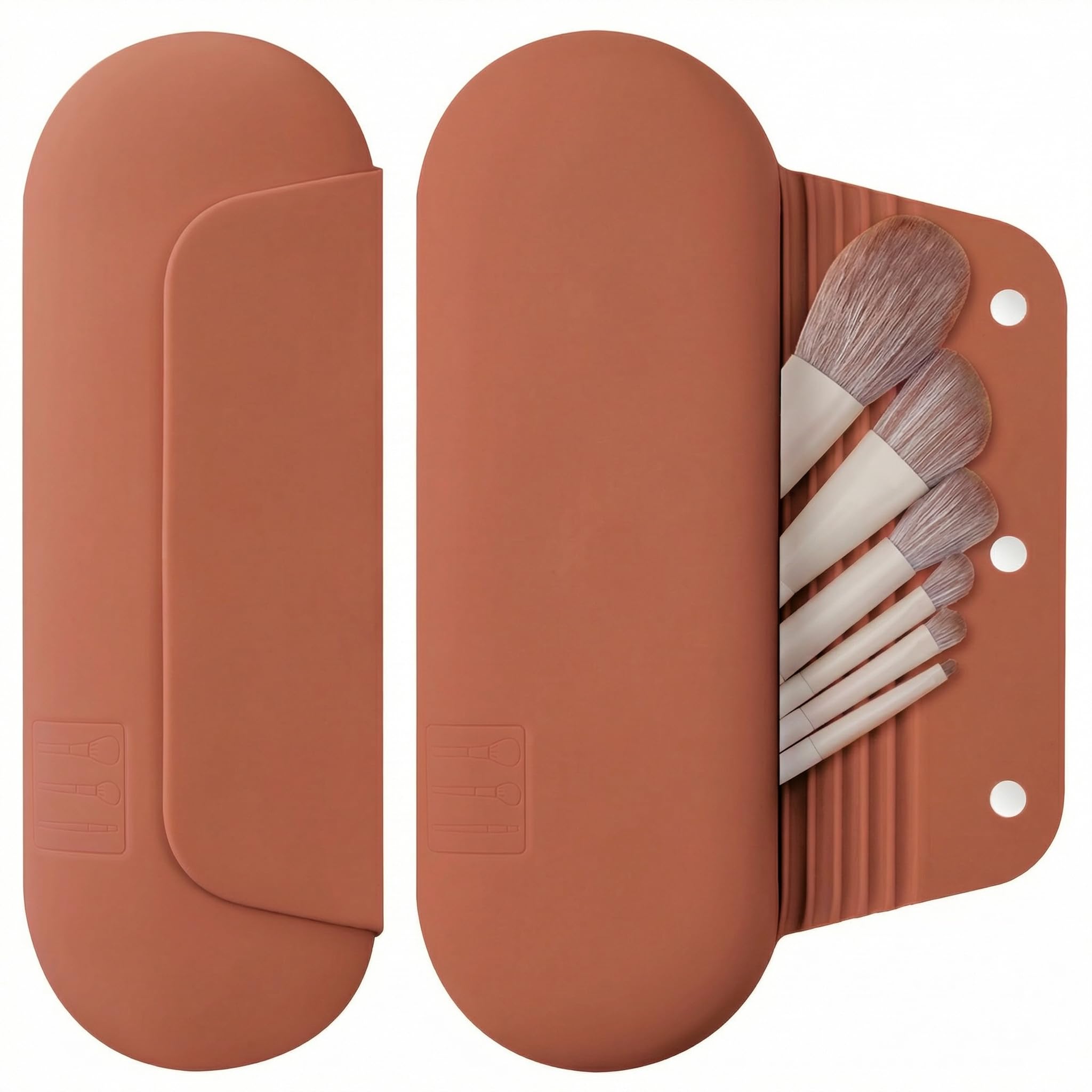 AGIKET Silicone Makeup Brush Holder - Travel Bag -14