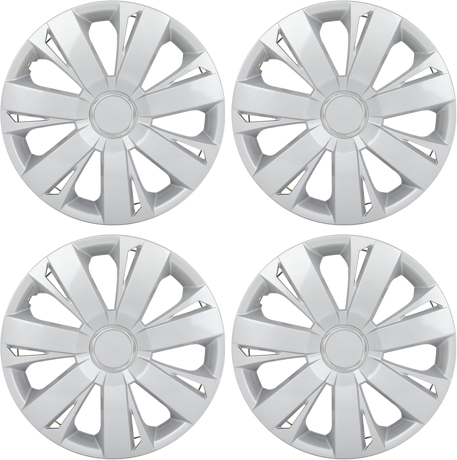 ECCPP 4PCS 15 Inch Auto Tire Replacement Exterior Cap-Snap On Hubcap Wheel Cover OEM Replacement Full Lug Skin Durable-Modern & Stylish