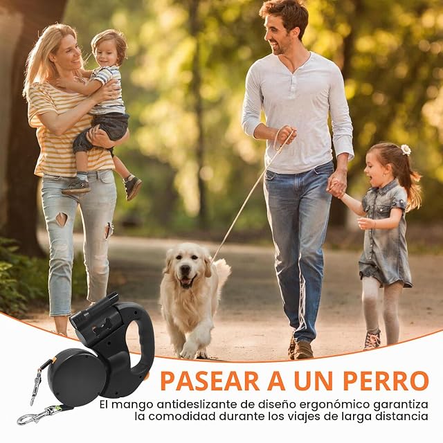 Foto 7 de 7 de Correa Retráctil Doble para Perro, Correa para Perros con Luz, Correa para Perros De 3 Metros