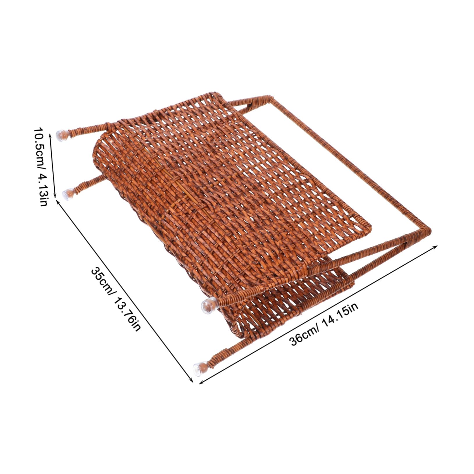 Portariviste in Rattan Sintetico Marrone per Casa e Ufficio | Struttura in Pe Facile da Pulire, Stile Farmhouse Naturale, Pezzo Decorativo Creativo