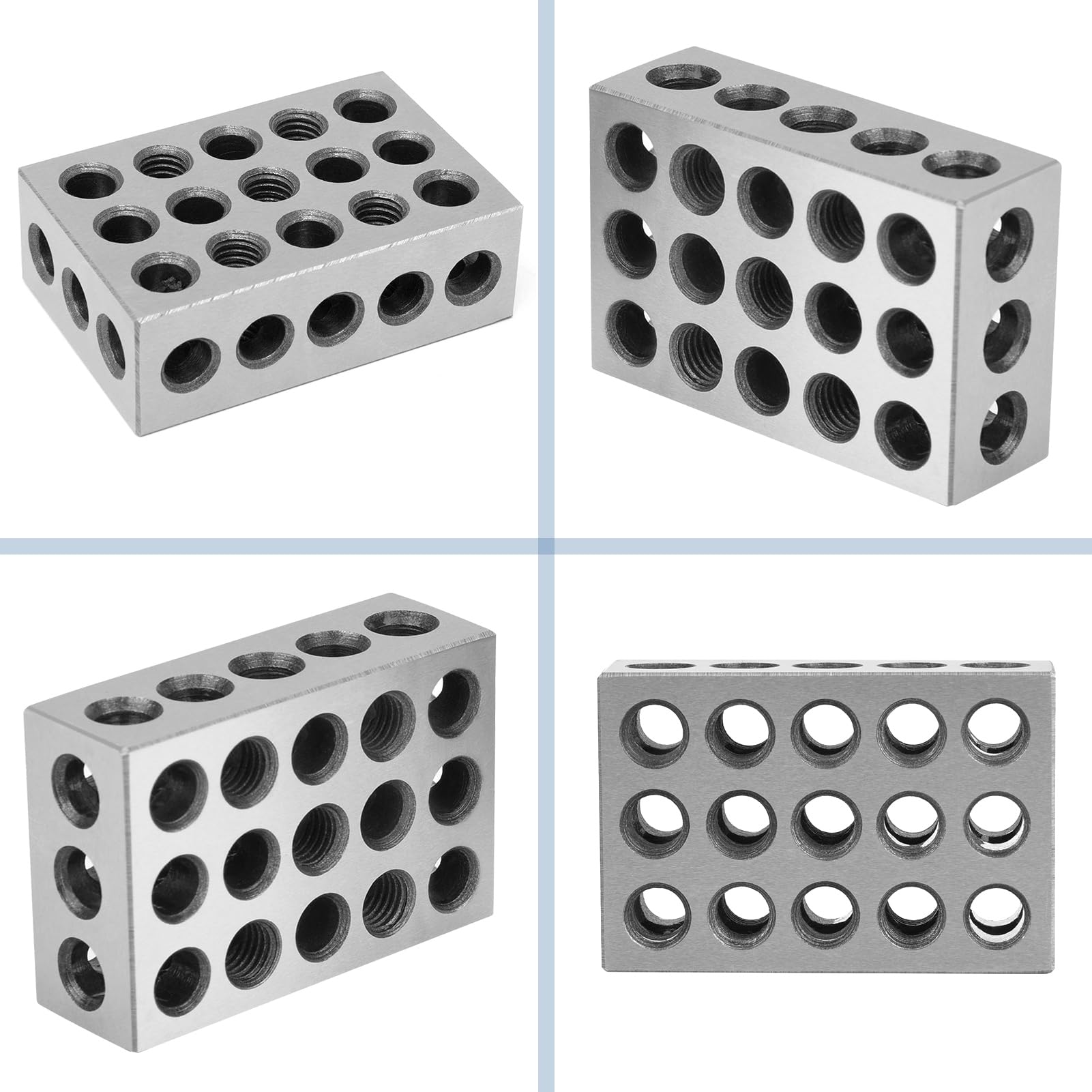 Präzisionsblöcke, Parallelblöcke, Parallelblöcke Metrische, Spannblöcke Metrisch, 1-2-3 Spannblöcke, präzisionsgehärteter Stahl 23-Loch-Spannblock 0,0001"Maschinist 123 Vorrichtung für Fräsmaschine