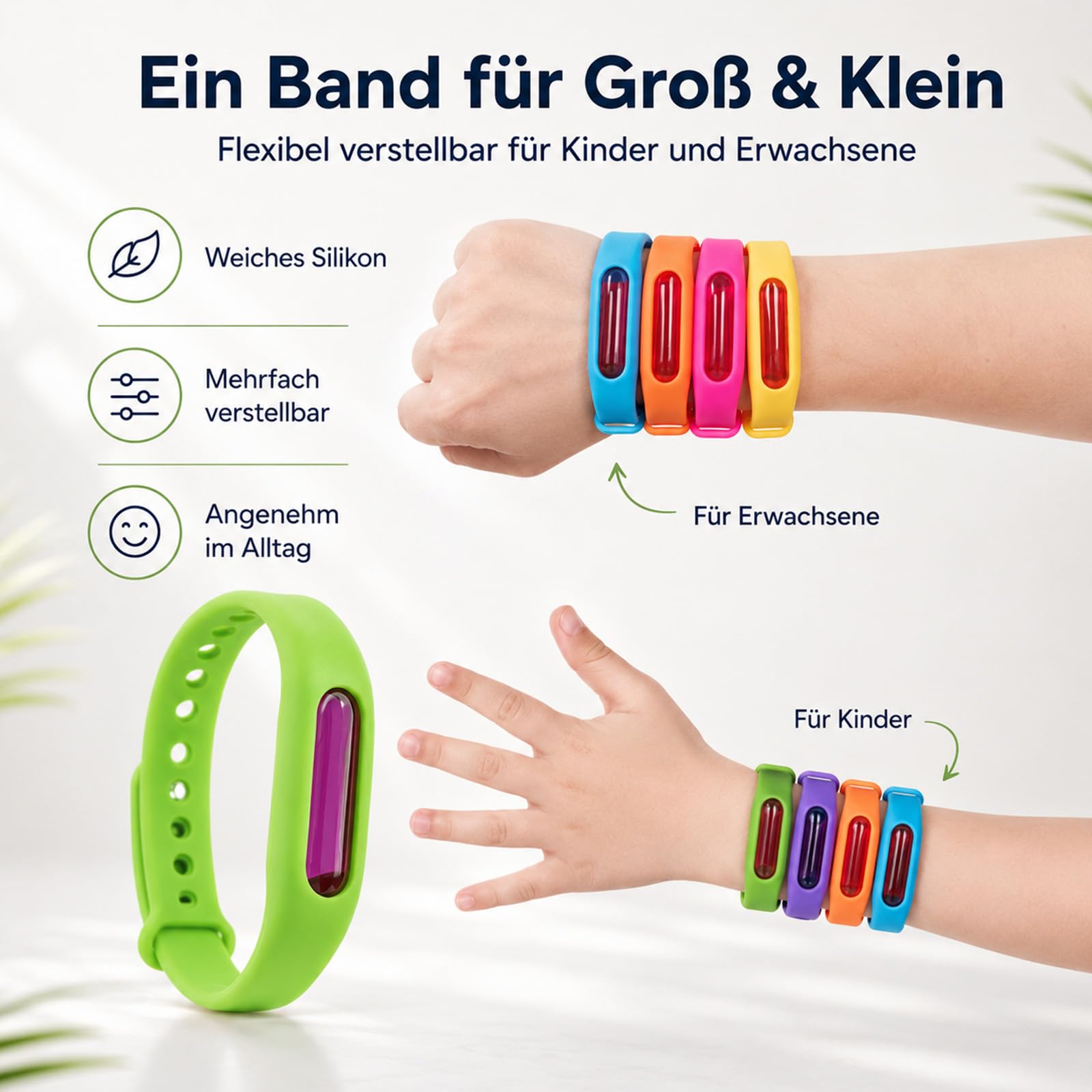 Bronoir Mücken-Abwehrband, Natürliche Duftpflege Pflegearmband für angenehmen Schutz im Alltag