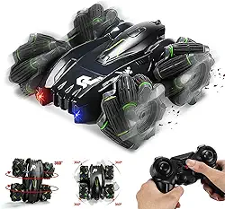 Carro de Controle Remoto para Crianças, Carro RC com Luzes LED e Efeitos Sonoros, Acrobacias Off-road de 2,4 GHz RC, Carro Recarregável com Rotação de 360°, Brinquedo para Crianças de 3 a 12 Anos.