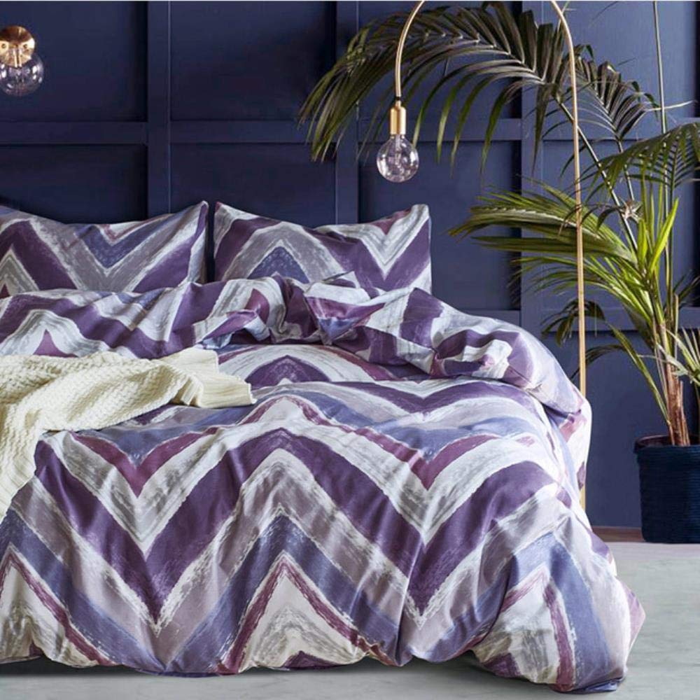 Parure de lit 3 pièces comprenant housse de couette grande taille et taies d'oreiller motif C