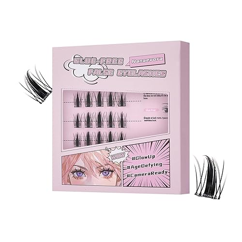 Self-Adhesive Pre-Glued Rogue Doll Cluster Eyelash Extensions, 10-14mm Reusable, DIY