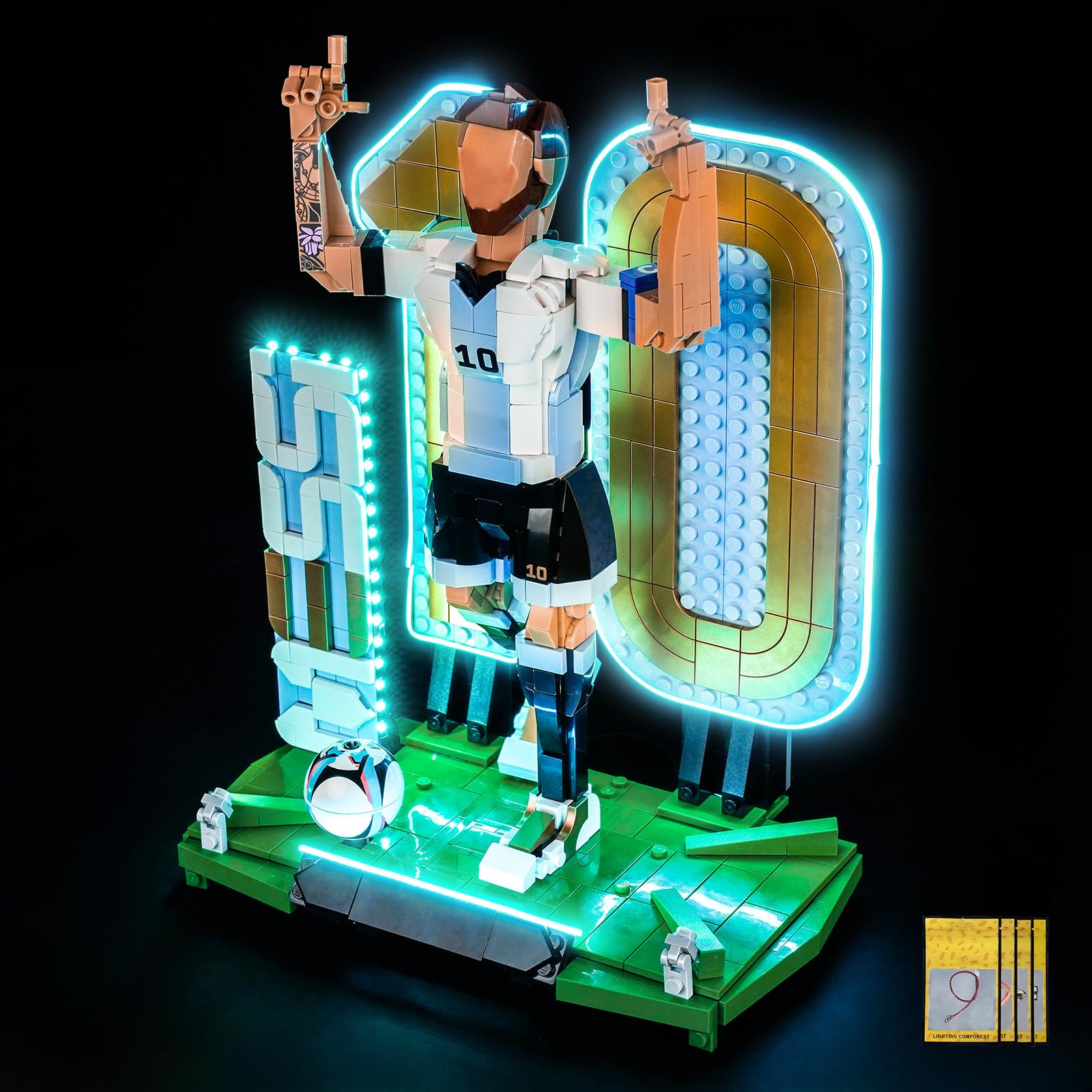 LocoLee Licht Kit kompatibel mit Lego Lionel Messi Fußballlegende, (kein Modell, nur Licht) Dekorative Beleuchtung Set Compatible with Lego 43015 Lionel Messi Soccer Legend