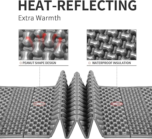 Miniatura 2 de Almohadillas de espuma para senderismo, colchón de espuma ultraligera, tapete suave impermeable para adultos, tapetes anchos de picnic y yoga,