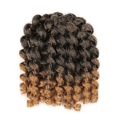 Miniatura 9 de 5 paquetes de extensiones de cabello rizado tipo varita de 8 pulgadas, trenzas sintéticas de ganchillo jamaicano, 20 mechones por paquete, Xtrend