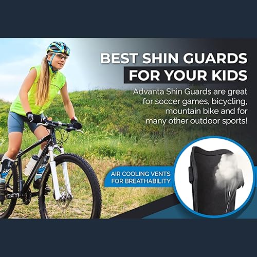 Miniatura 7 de Advanta Sports Espinilleras de fútbol para niños y jóvenes, equipo protector de fútbol para niños, niñas, adultos, hombres y mujeres, manga de