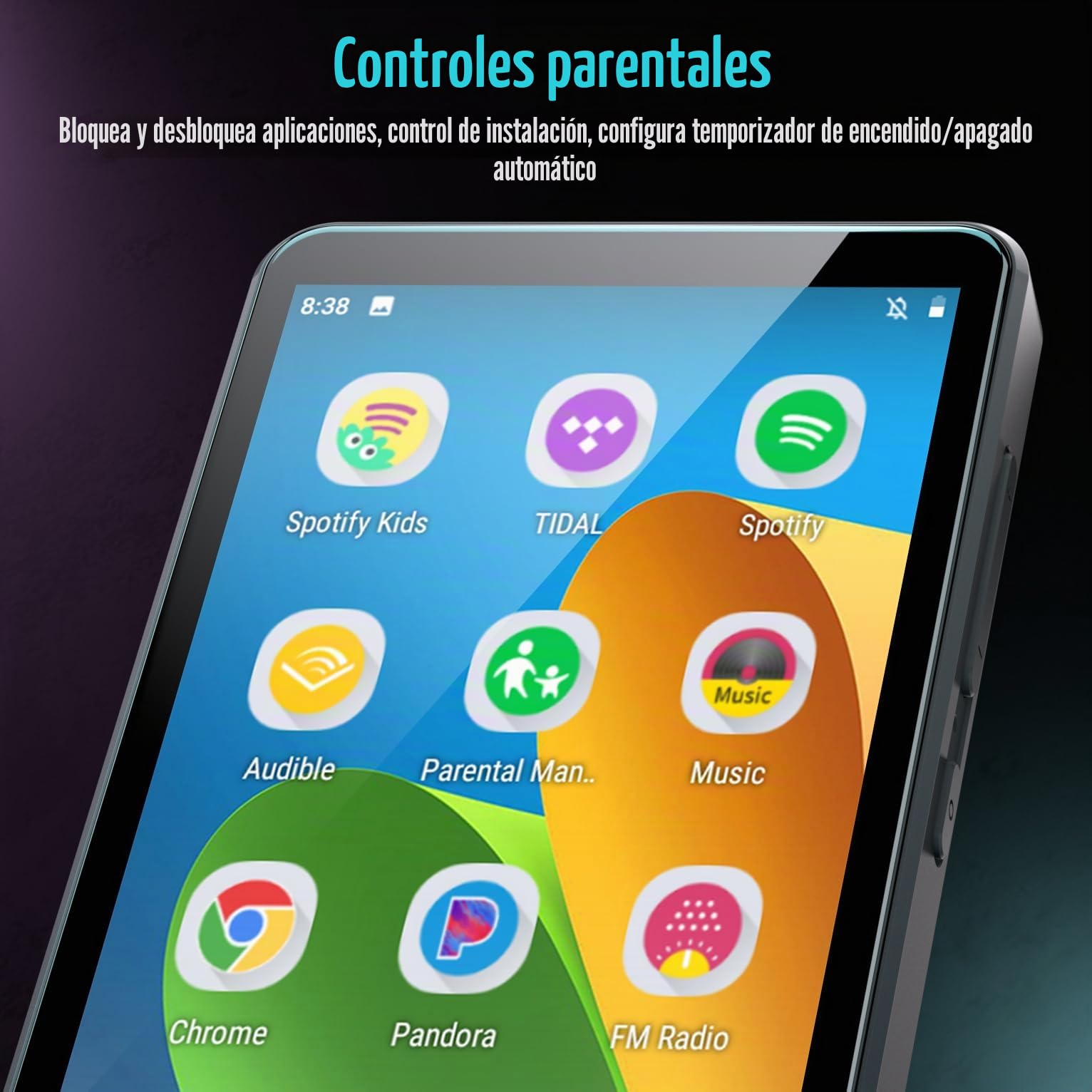 Reproductor MP3 para niños con Controles Parenales, Spotify Kids, Spotify, Audible, Amazon Music, Libby, Reproductor de música MP4 IPS de 4,0" con Capacidad de hasta 512GB (Negro Oscuro)