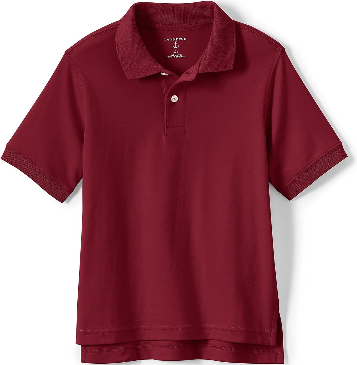 Polo entrelazado de manga corta para niños de uniforme escolar