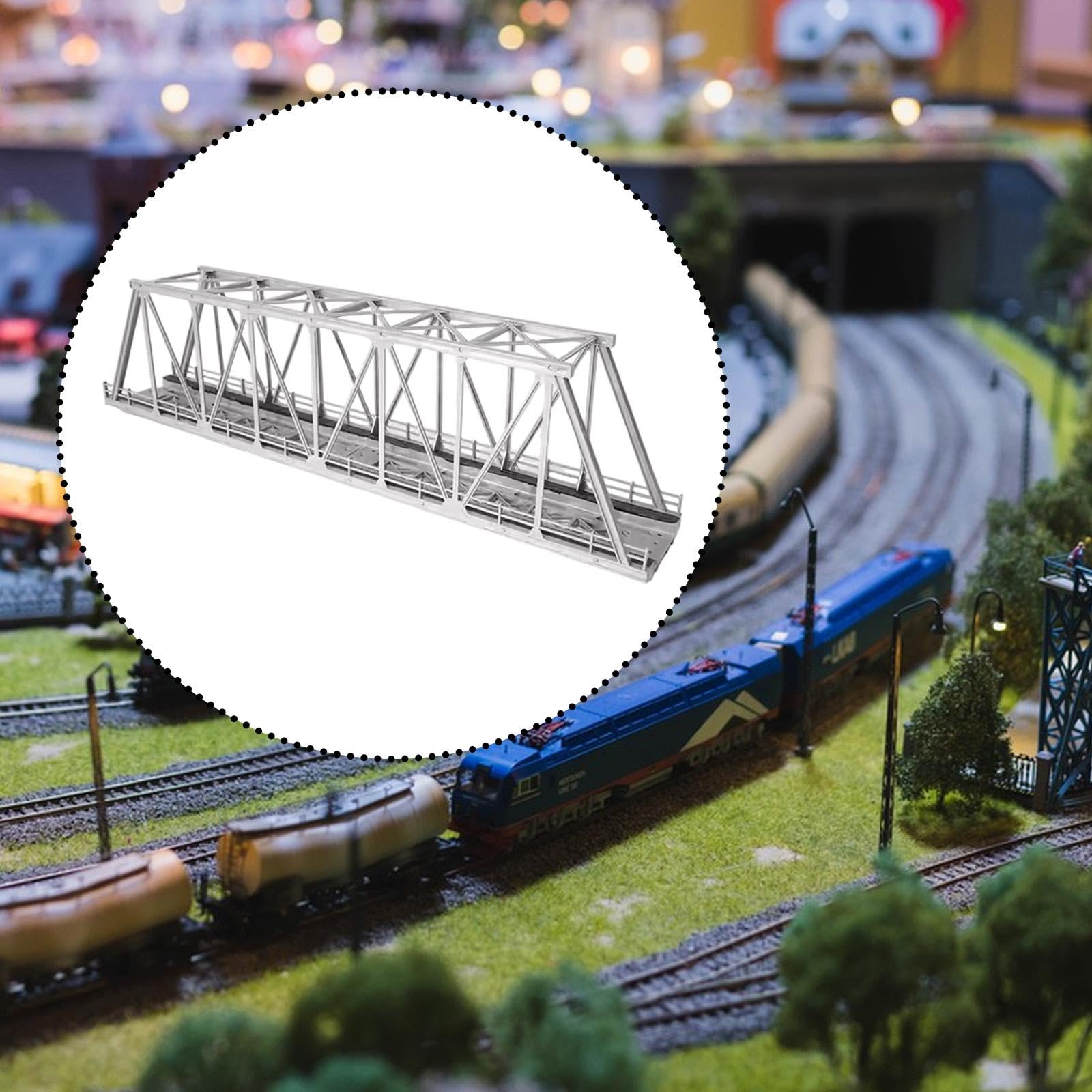 Ponte a Traliccio in Scala HO 1/87, Modello per Ferrovie in Miniatura, Doppio Binario, 40.7cm (16.02")