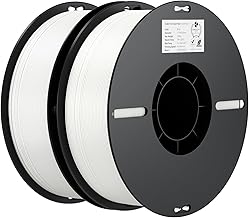 Creality PLA Filament 1.75mm Bundle 2KG, 3D Printer Filament Dimensional Accuracy +/- 0.02mm, No-Tangling Strong Bonding 3D Printing Filament, Fits for Most FDM 3D Printers(White)