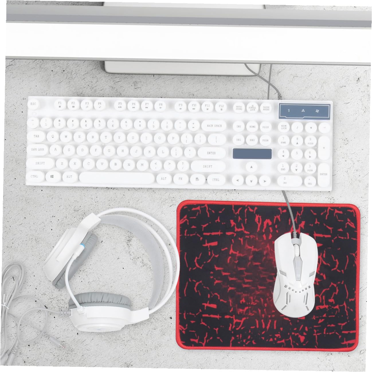 Didiseaon Tastiera Mouse Combo Ergonomico Tappetino e Cuffie Retroilluminata per Gioco Accessori per Computer da Ufficio Gioco