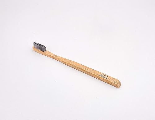 Pearlbar Cepillo de dientes de bambú y carbón para hombres y mujeres, blanquea naturalmente los dientes (niño, mediano)