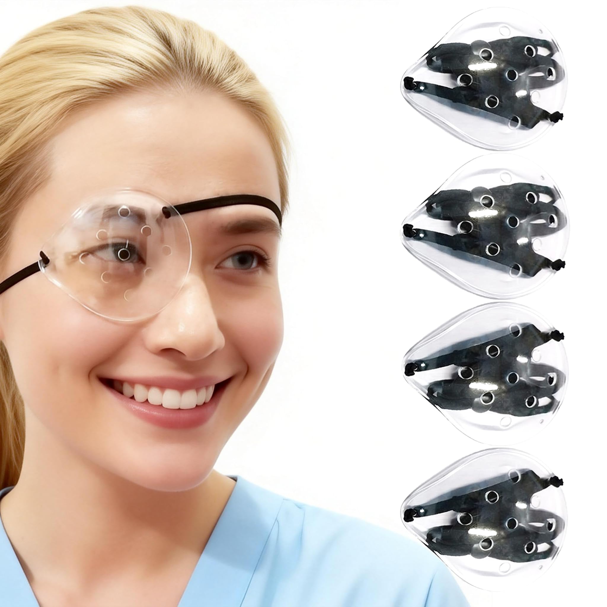 Amazon | FSJLT 白内障手術後のクリアアイシールド4個、睡眠用透明換気
