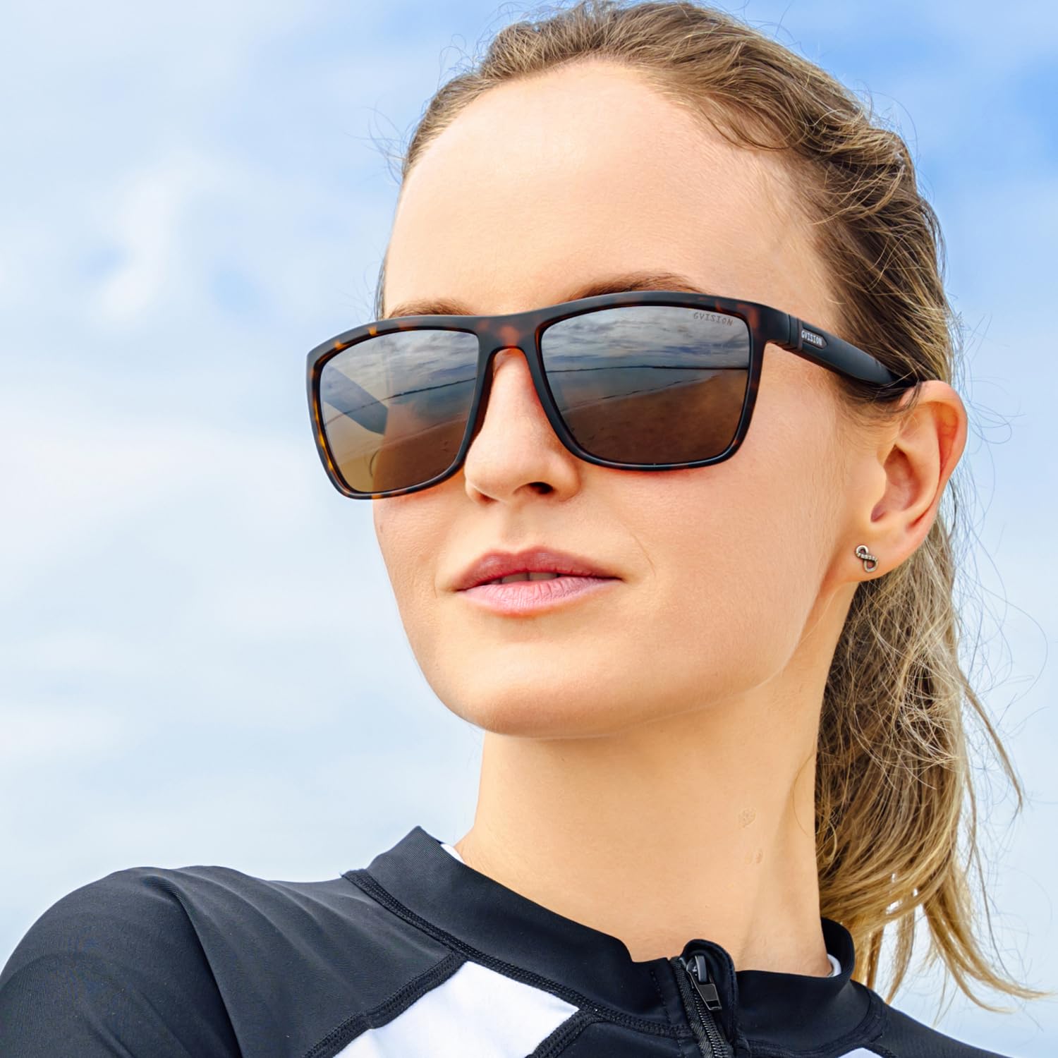 GVISION Okulary sportowe dla kobiet mężczyzn spolaryzowane wędkarstwo jazda golf kwadrat ochrona UV400