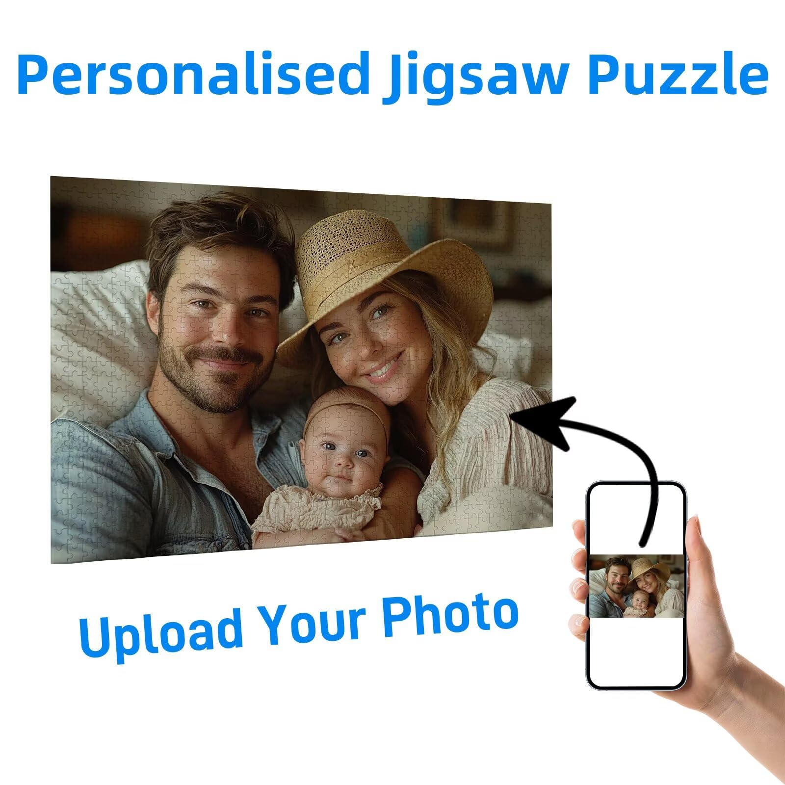 Puzzle Personalizado con Foto, Puzzle Personalizado 3000 Piezas, Regalos Originales para Mujer y Hombre, Rompecabezas de Madera Personalizable con Propia Imagen, Regalos para Amigos, Familiares C-70