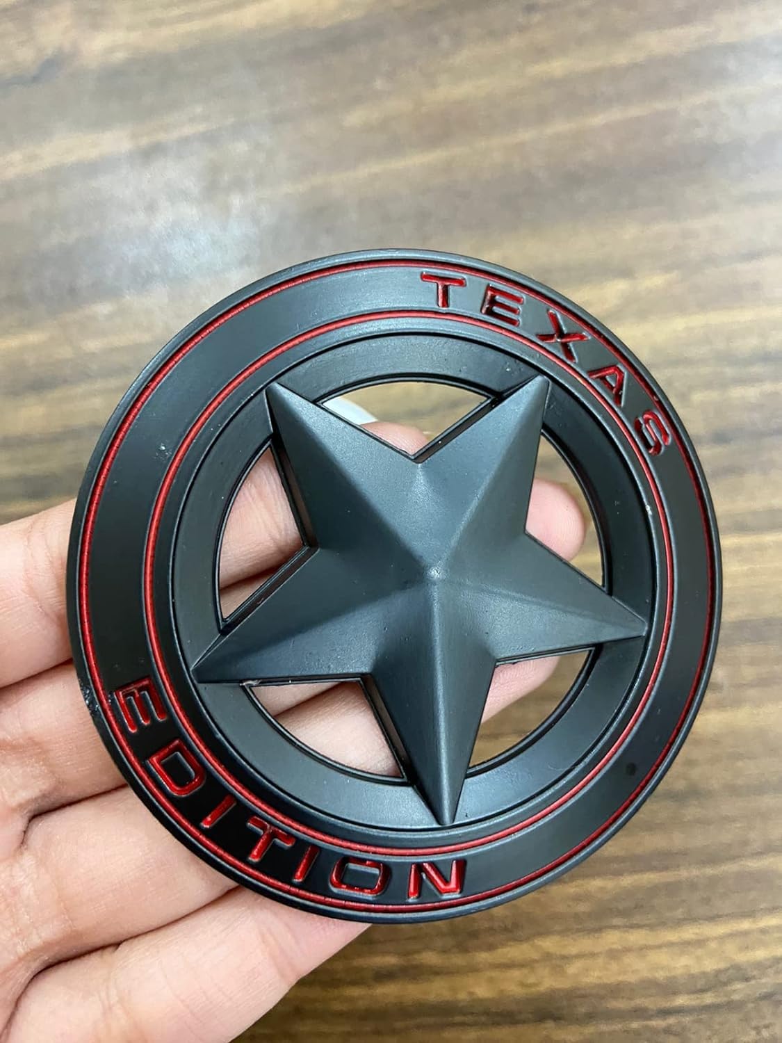 CarOxygen Texas Edition Emblem Sticker for All Cars, Metal (Texas Edition Red Black)