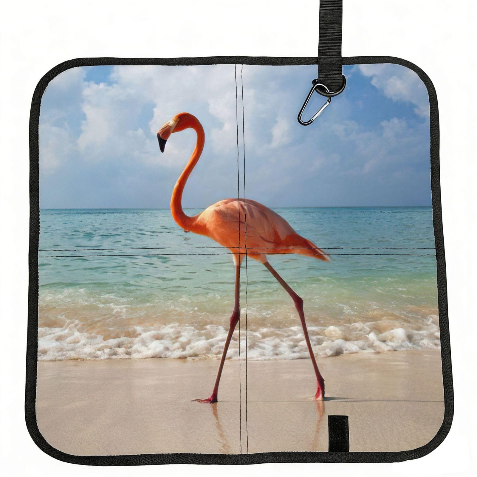 bghdfa Beautiful Flamingo Print Outdoor Sitting Mat Waterproof Oxford Cloth Seat Cushion Folding Foam Camping Seat For Picnic