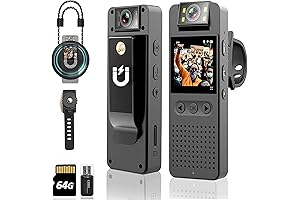 Upgraded Body Camera with Audio & Video - 64GB Mini Police Camcorder