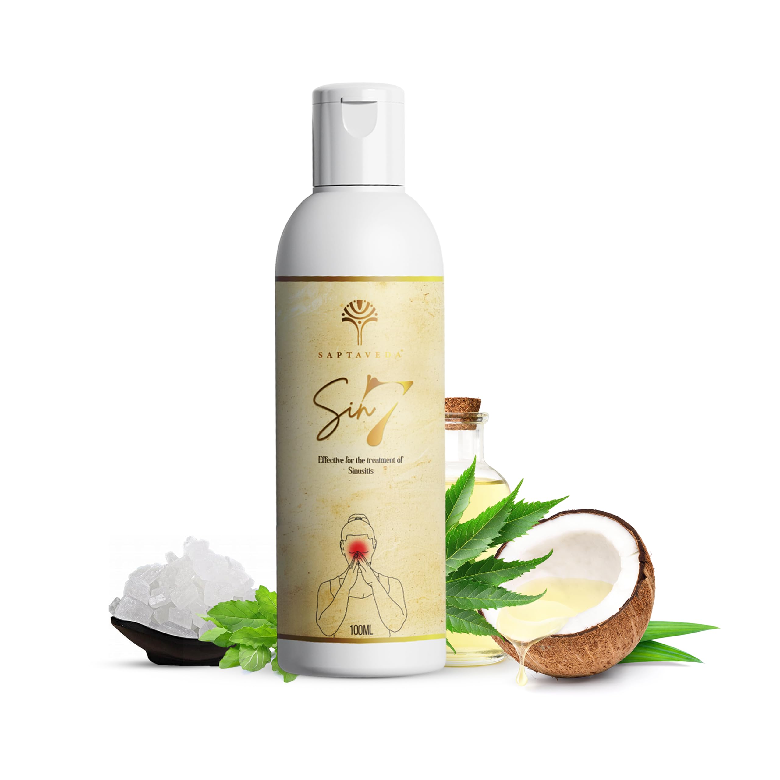 SIN7 | Easy to Use Oil for Sinusitis Relief | Ideal for Nasal Congestion, Facial Pressure & Headaches | 100% Ayurvedic | 100ml | Patented Formula | Relief Within 7 Days | Apply Externally-image-13