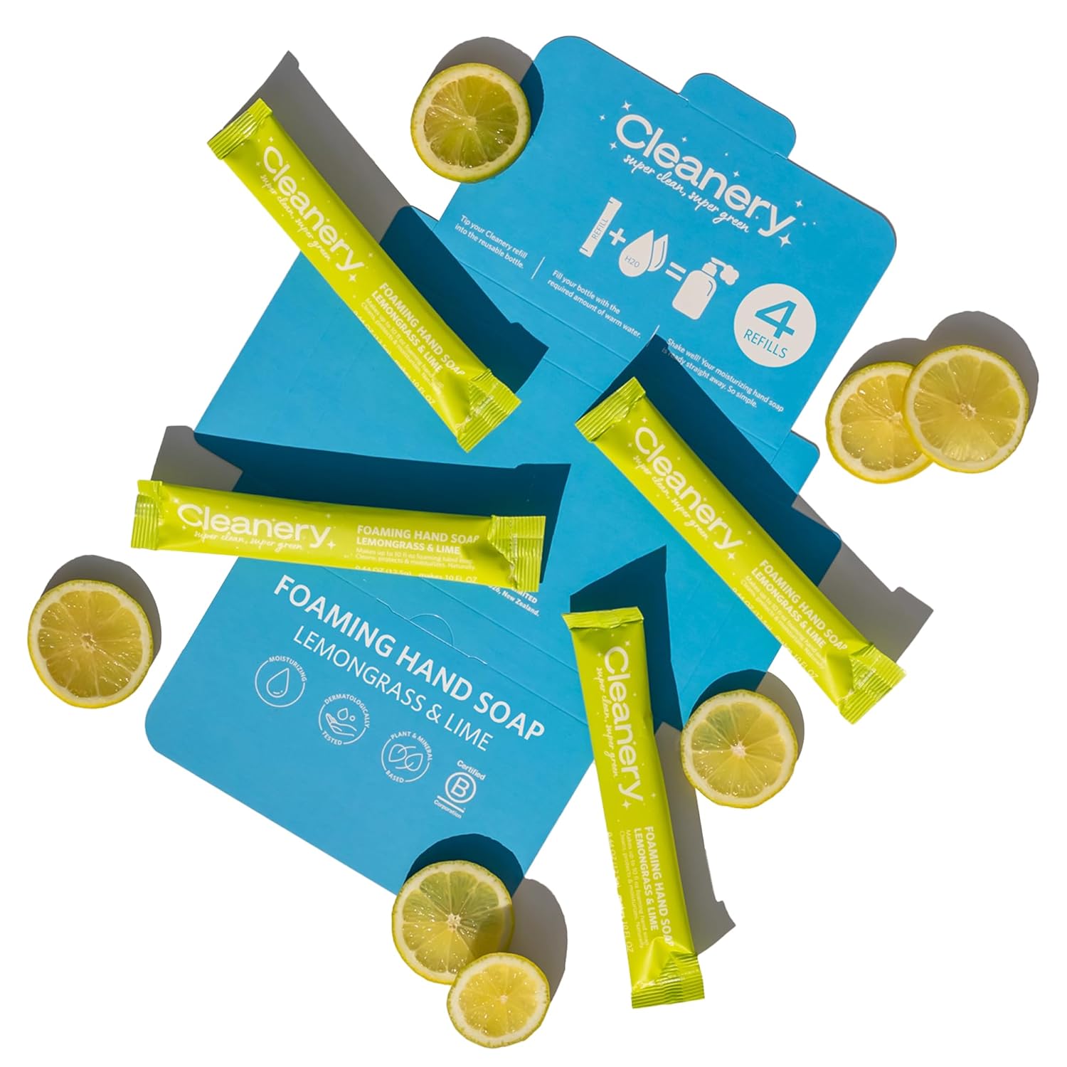 Cleanery Hydrating Foaming Hand Soap Refill Concentrate (4pk), Moisturizing Hand