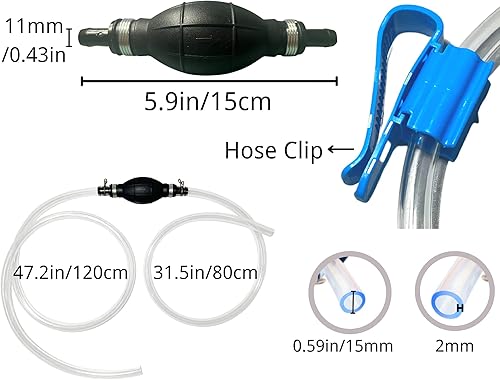 Miniatura 2 de Brandon-Super Manguera de sifón de gasolina, bomba de sifón de transferencia de combustible para gas, aceite y agua, bomba de combustible manual con