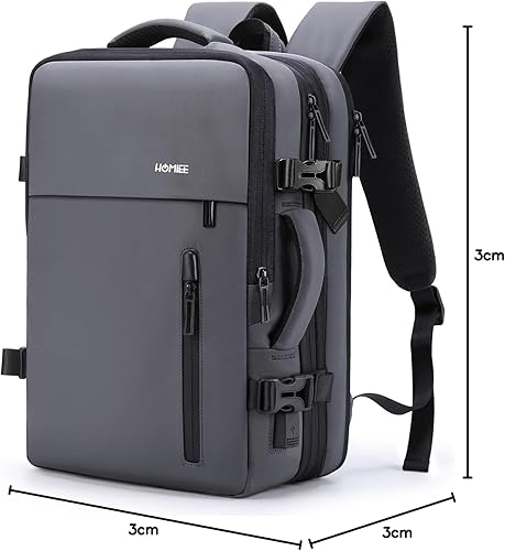 Miniatura 8 de HOMIEE Mochila de mano extra grande, bolsa de viaje expandible, maleta de mano antirrobo, mochila de negocios resistente al agua, ligera, bolsa de
