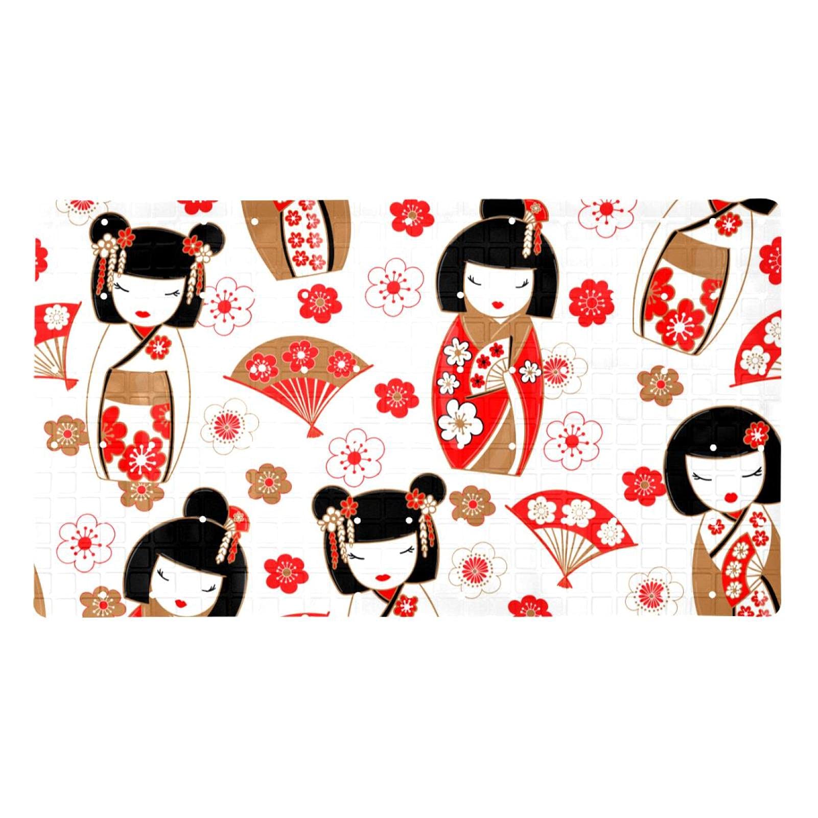 Tapis de baignoire Kokeshi lavable pour un moment de détente zen en famille