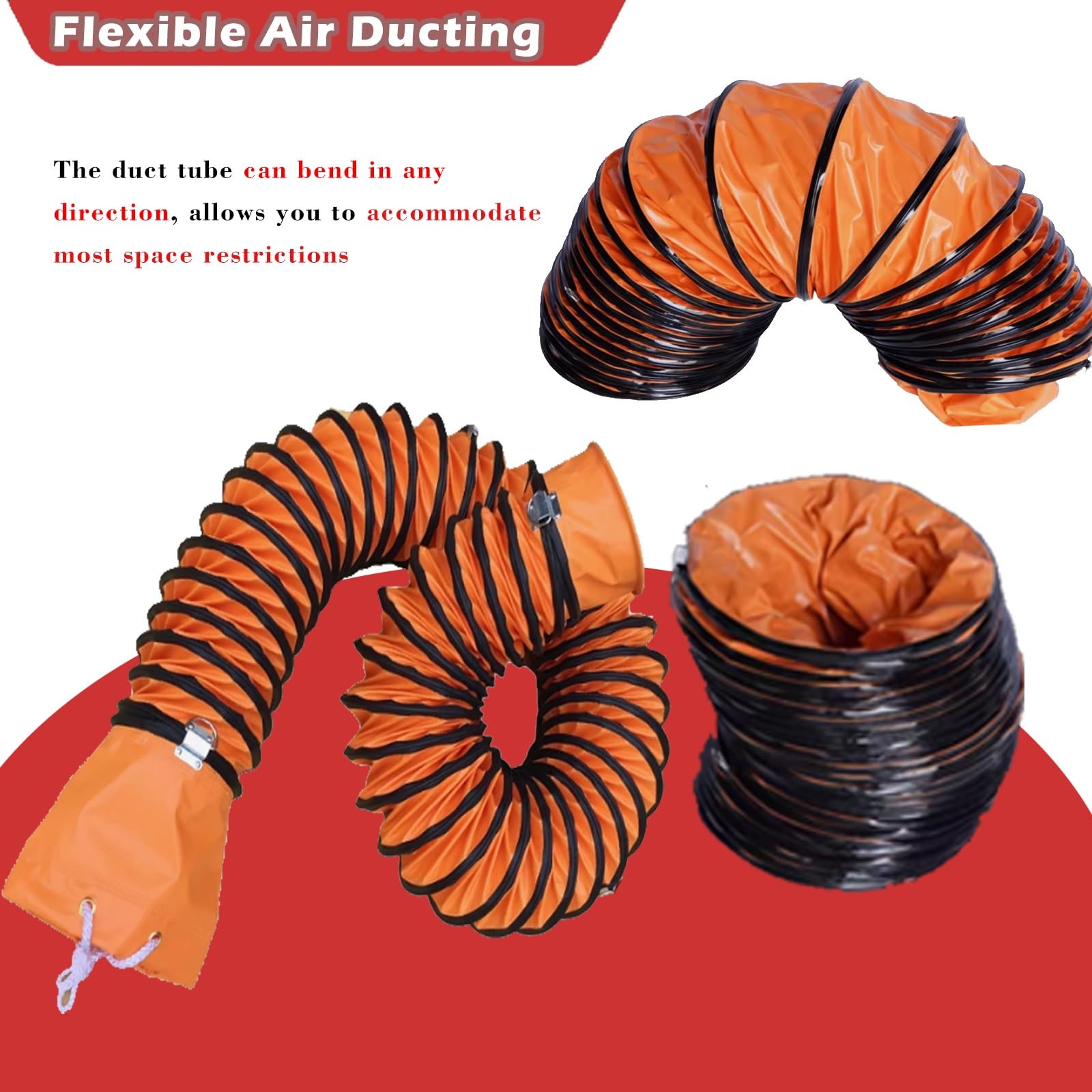 Tubo Flessibile 75 Mm 100 Mm 150 Mm 200 Mm PVC PVC Flessibile, Condotto Di Scarico, Tumuli Con Dotti Di Ventilazione Per Soffiatore Di Tunnel(L-16ft Dia 150mm/6'')